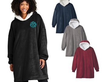 Custom Embroidered Wearable Blanket, Snuggle, Hooded Poncho, Hoodie Blanket