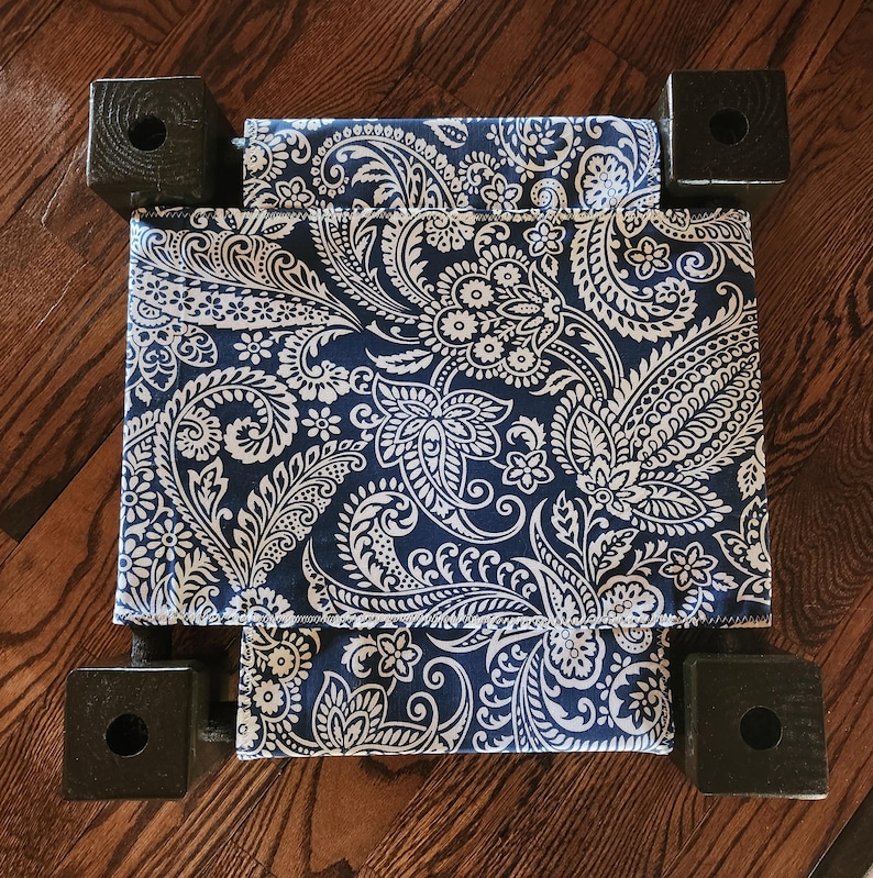 Cat Tree - 6 Tier - Dark Walnut Dk Blue Hawaiian Ps