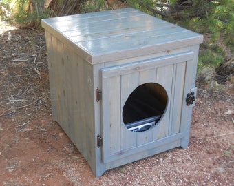 Jumbo Cedar Kitty Litter Cabinet - Front Entry Grey