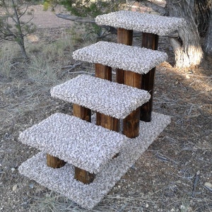 4 Step Pet Stairs - Dark Walnut