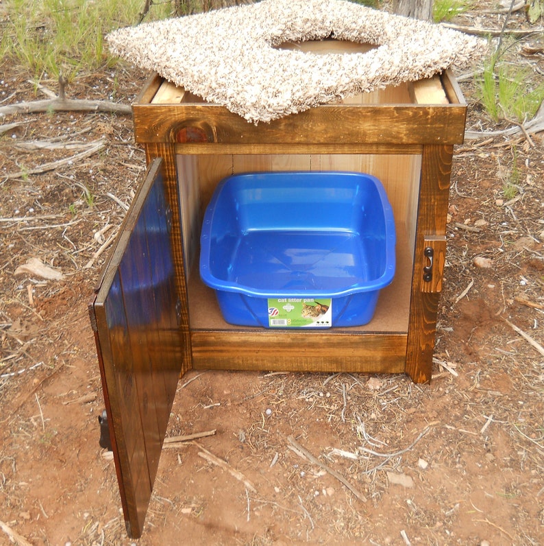 Rustic Cedar Kitty Litter Top Entry Standard Dark Etsy