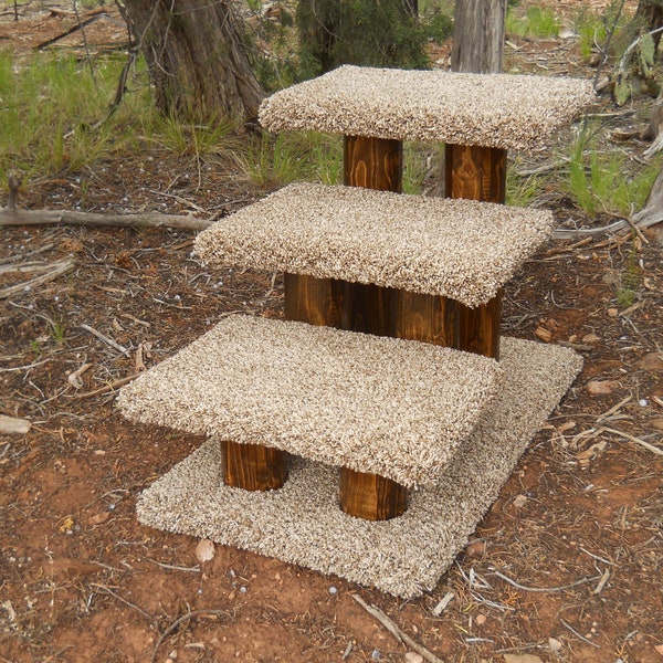 3 Step Pet Stairs - Dark Walnut