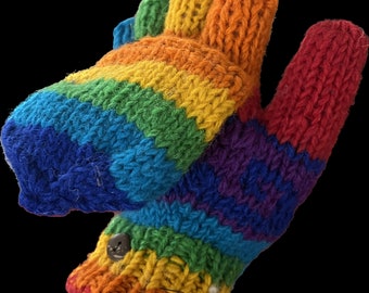 Handknit Yak Wool Gloves free shipping