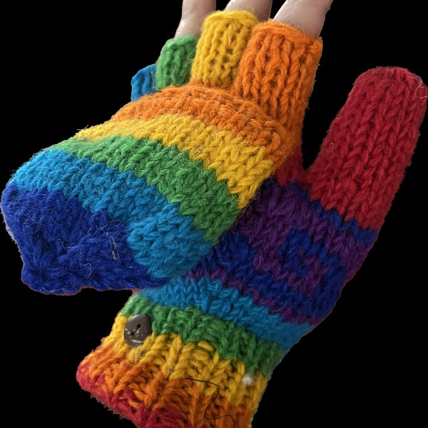 Handknit Yak Wool Gloves free shipping