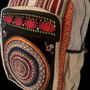 Hemp large mandala backpack