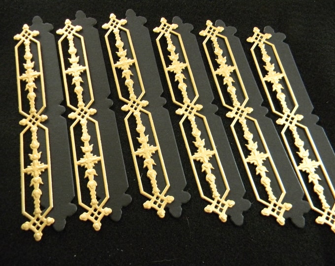 Diecut, Embossed and Engraved Border Strips With Shadow Layers 517