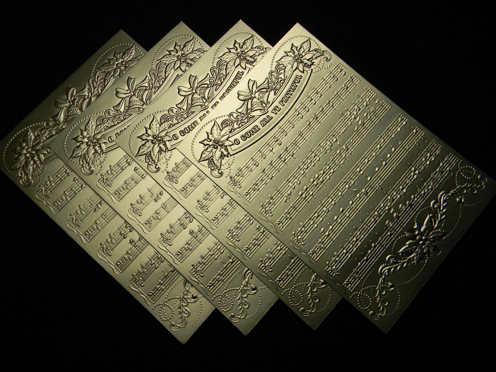 Set of Embossed Card Stock Layers 1031 Matte Gold O Come Etsy