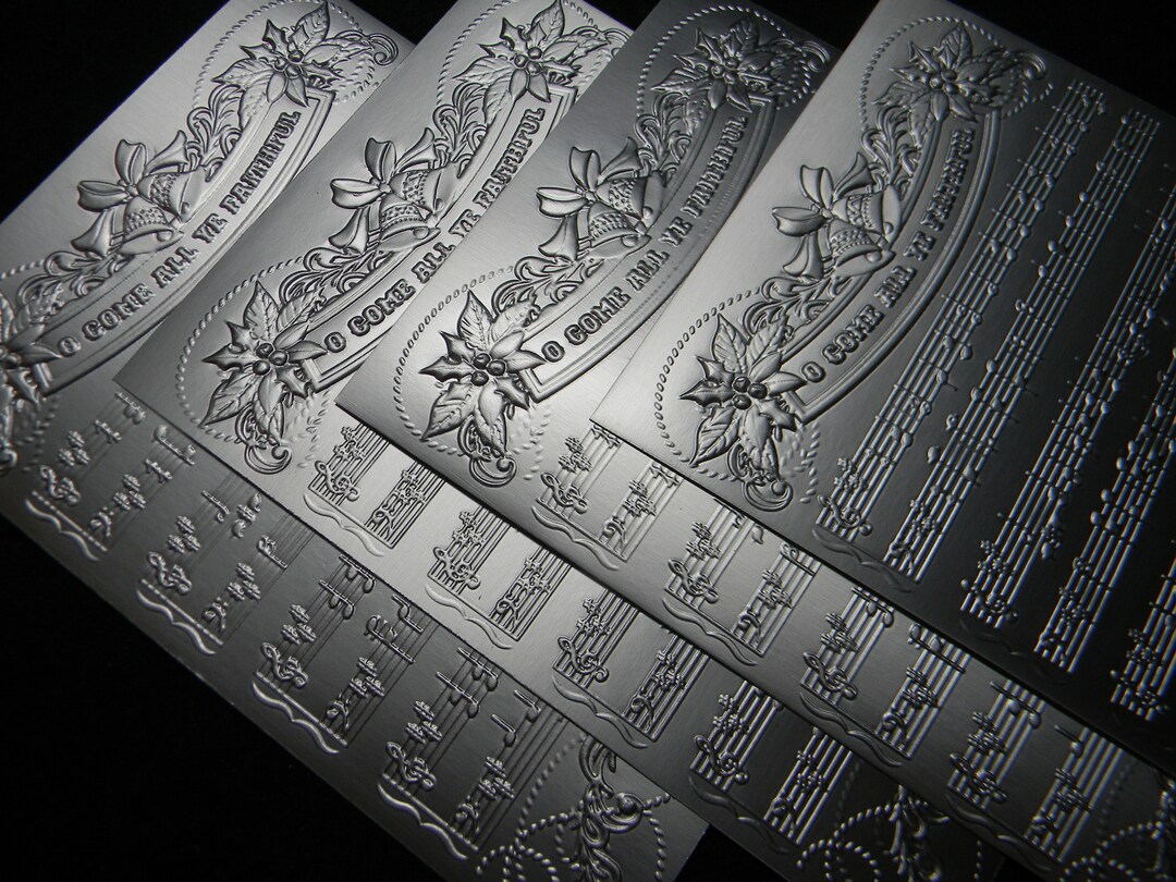 Set of 4 Embossed Card Stock Layers 1031MS O Come All Ye Faithful Etsy