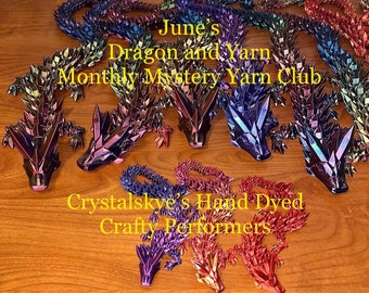 Dragons and Yarn Monthly Mystery  Club Choose Your Own yarn base Hand Dyed Yarn  JUNE Pre-order