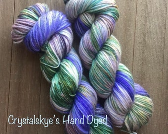 Hand Dyed Yarn Worsted  weight | 100% SW Merino Pine Lake 4 PLY Ready to ship