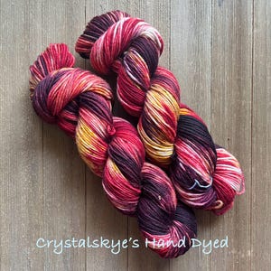 Hand Dyed Yarn  DK Weight 100% SW Merino Seared,
