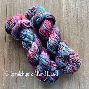 Hand Dyed Yarn  SW Sock Weight  Fingering weight  75/25  Booberry  Ready to ship hand dyed sock yarn