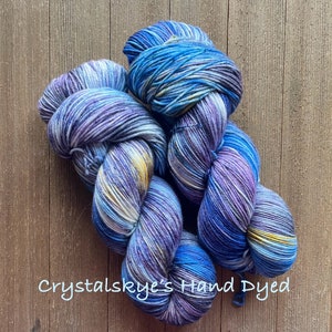 Hand Dyed Yarn  SW Sock weight  Fingering weight  85/15 Spring Storm  ready to ship