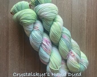 Hand Dyed Yarn  SW Sock Weight  Fingering weight  75/25  Flower Child Ready to ship hand dyed sock yarn