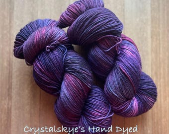 Hand Dyed Yarn  SW Sock weight  Fingering weight  85/15  Dragon Blood, Ready to ship