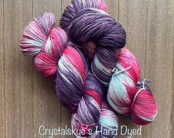 Hand Dyed Yarn SW Sock yarn Fingering Weight  85/15 The Librarian  Ready to ship
