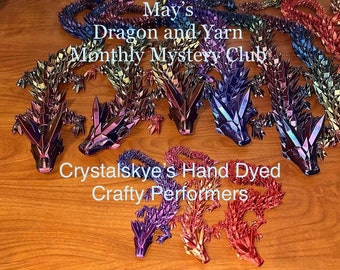 Dragons and Yarn Monthly Mystery  Club Choose Your Own yarn base Hand Dyed Yarn May Pre-order