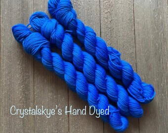 Hand Dyed Yarn | Mini Skeins | Blue Velvet  | Ready to ship