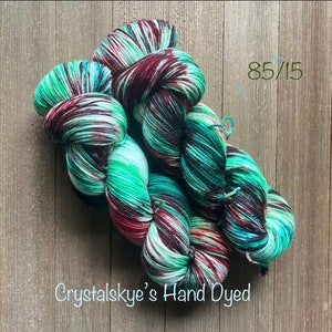 Hand Dyed Yarn  SW Sock weight  Fingering weight  85/15 Christmas Candies| ready to ship