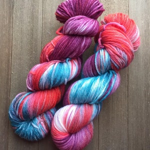 Hand Dyed Yarn Worsted weight 100% SW Merino Wool Wanderlust 4 PLY ready to ship image 2