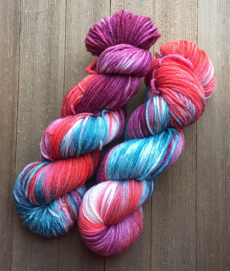 Hand Dyed Yarn Worsted weight 100% SW Merino Wool Wanderlust 4 PLY ready to ship image 2