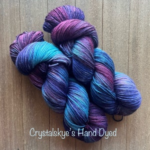 Hand Dyed Yarn  SW Sock weight  Fingering weight  85/15  Ocean Current ready to ship