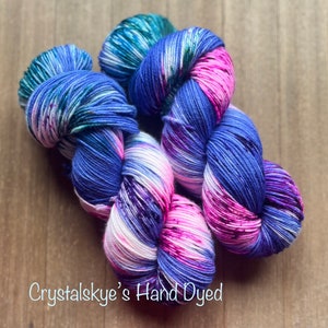Hand Dyed Yarn SW Sock weight Fingering weight 85/15 Space Dragon ready to ship