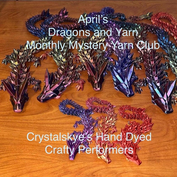 Dragons and Yarn Monthly Mystery  Club Choose Your Own yarn base Hand Dyed Yarn April  Pre-order