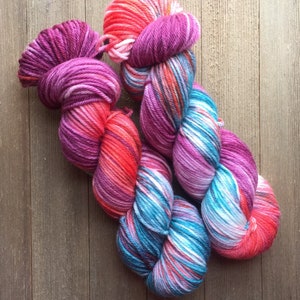 Hand Dyed Yarn Worsted weight 100% SW Merino Wool Wanderlust 4 PLY ready to ship image 3