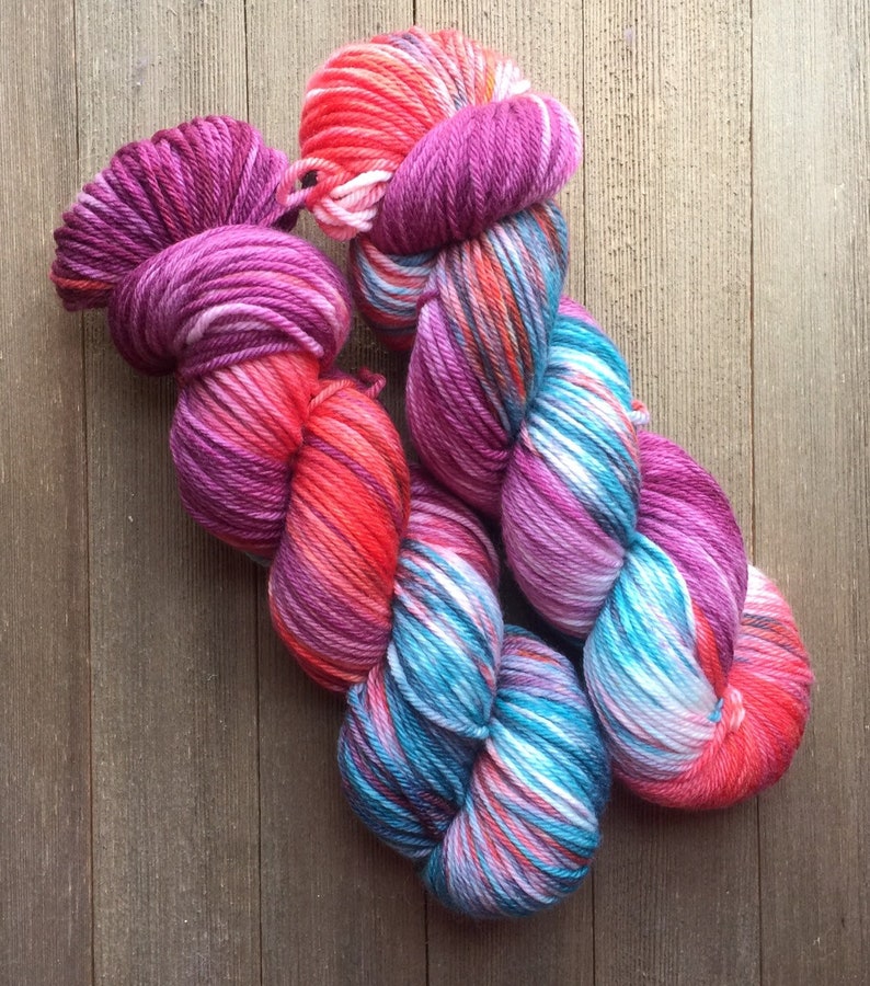 Hand Dyed Yarn Worsted weight 100% SW Merino Wool Wanderlust 4 PLY ready to ship image 3