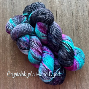 Hand Dyed Yarn SW Sock weight Fingering weight Nebula 85/15 Ready to Ship