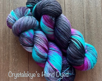 Hand Dyed Yarn SW Sock weight Fingering weight Nebula 85/15 Ready to Ship