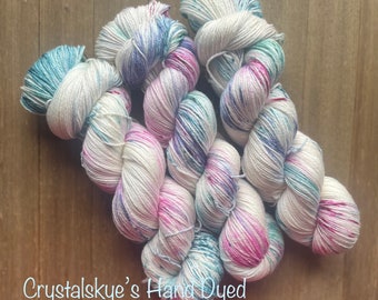Hand Dyed Yarn | SW Sock Weight | Fingering weight |  Wind Dancers | 50/50 | Silk /Merino Wool Blend | ready to ship