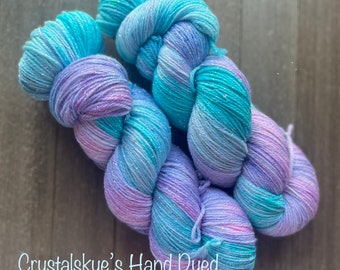 Hand Dyed Yarn  SW Sparkle Sock weight Fingering Weight   Fairytale Wedding   ready to ship