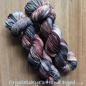 Hand Dyed Yarn DK Weight Yarn 100% SW Merino Love on the Rocks