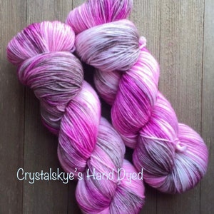 Hand Dyed Yarn  SW Sock Weight  Fingering weight  75/25 Pink Velvet Tea   Ready to ship hand dyed sock yarn