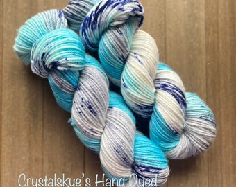Hand Dyed Yarn Worsted  weight 100% SW Merino  Storm Crossing  ready to ship