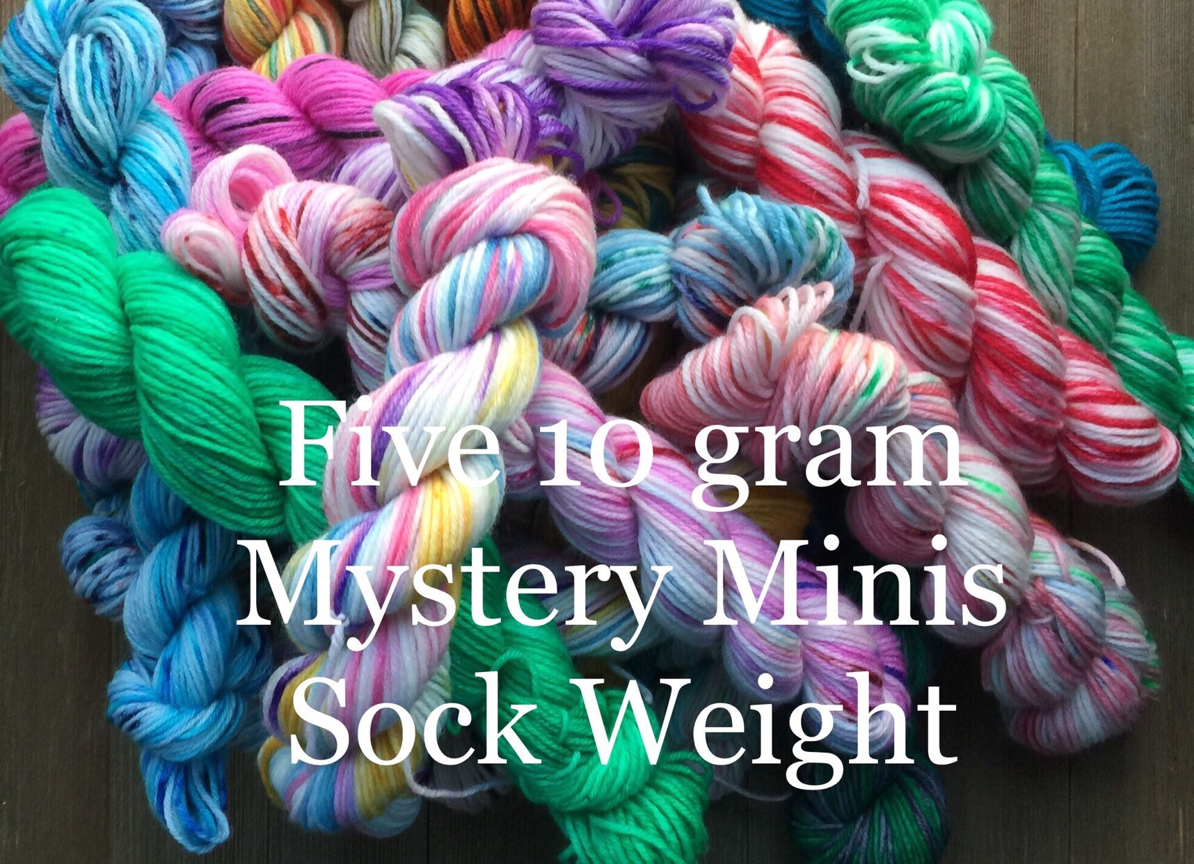 Hand Dyed Yarn, Mystery Mini 5 Pack Set, 10 gram Mini skeins, 46 yard…
