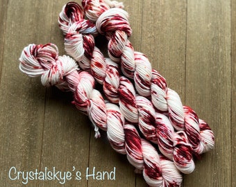 Hand Dyed Yarn | SW Sock Mini | A Touch of Deep Red  |  20g | Ready to ship