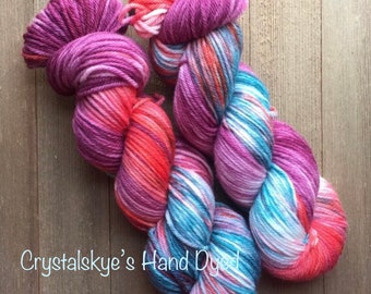 Hand Dyed Yarn Worsted weight  100% SW Merino Wool  Wanderlust 4 PLY  ready to ship