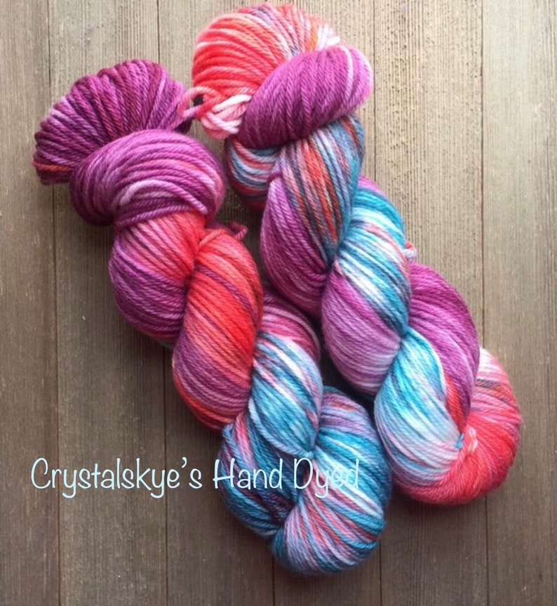 Hand Dyed Yarn Worsted weight 100% SW Merino Wool Wanderlust 4 PLY ready to ship image 1