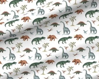 Dinosaur Fabric - Dino Fabric Prehistoric - Jurassic Fabric - Gender Neutral Fabric - Sage Green Fabric by the Yard - Medium