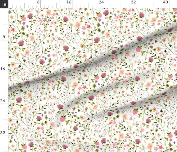Wildflower Fabric - Floral Fabric - Cottagecore Fabric - Moda Woodland Girl Fabric - Linen Fabric - Fabric by the Yard - Fleece - Lrg Scale