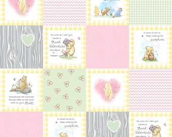 Classic Pooh Charm Square Quilt Fabric - Winnie-the-Pooh Classic - Fabric by the Yard