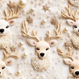 Reindeer Christmas Fabric - Rudolf Fabric - Deer Christmas Fabric - Organic Cotton Fabric By The Yard by Delish Designs