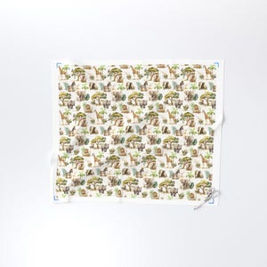 Safari Animal Fabric - Safari Animals Nursery Fabric - Baby Fabric - Cute Happy Cheerful Cream Antique Fabric by the Yard - Large Scale image 3