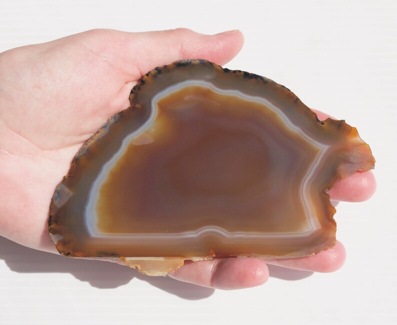 Agate Slice Natural Stone Lapidary Slab Brazilian Agate Rough Slab for Finishing