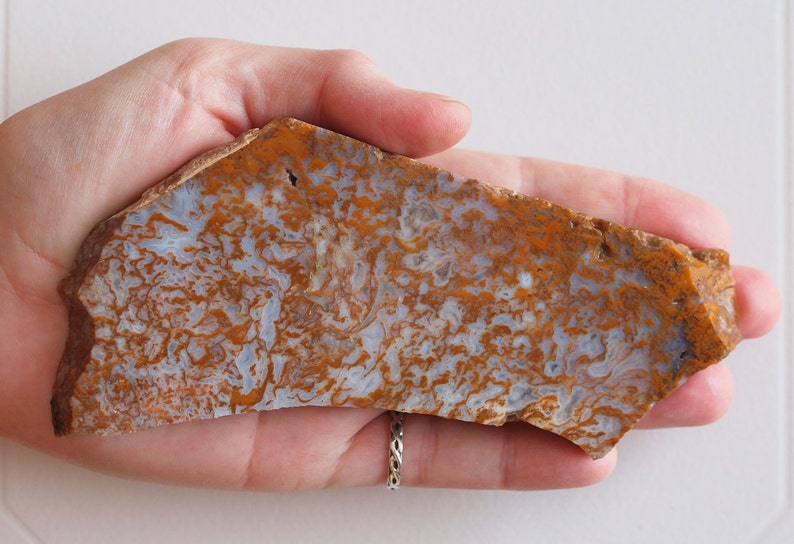 Yellow Moss Agate Slab Natural Stone Slice Lapidary Rough | Etsy