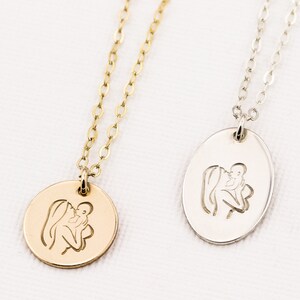 New Mom Necklace. Mother and Child Necklace. New Baby Gift for Mom. Motherhood. Baby Shower Gift. Push Present Jewelry. Silver, Gold Fill