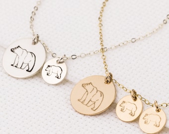 Mama Bear Necklace. Mom Bear Bear Cubs Necklace. Mom Necklace. Mother&#39;s Day Gift. New Mom Necklace. Push Present for Wife. Gift for Her